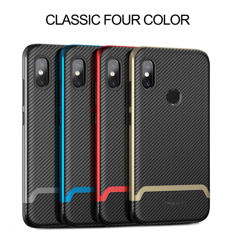 Newest Arrival ipaky Classic 2 in 1 design case for xiaomi redmi note 6 pro (6.2'') silicone back and Hard PC frame note6 |