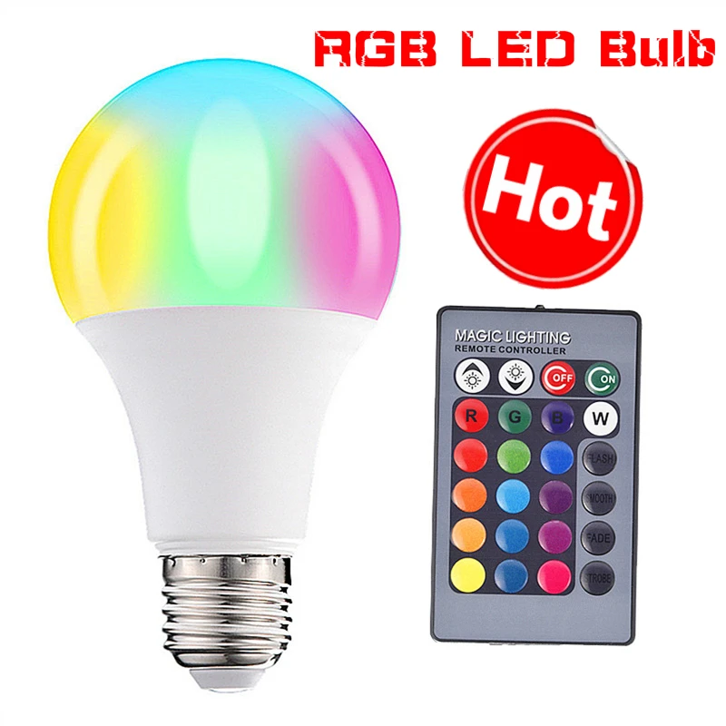 Светодиодная лампа RGB E27 3 Вт 5 10 15 умная для украшения дома Точечный светильник