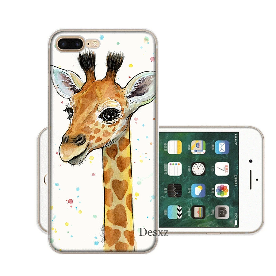 Desxz Giraffes Mobile Phone Case for iPhone 6 6s 7 8 Plus 11 Pro X XS Max 5 5s SE Cover Protection |