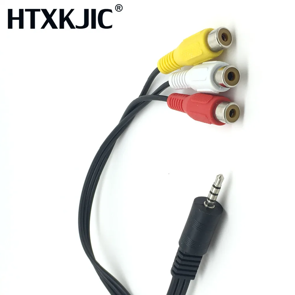 4 полюса 3 5 мм Мини AV папа к 3RCA мама M/F Аудио Видео кабель стерео до rca для ТВ
