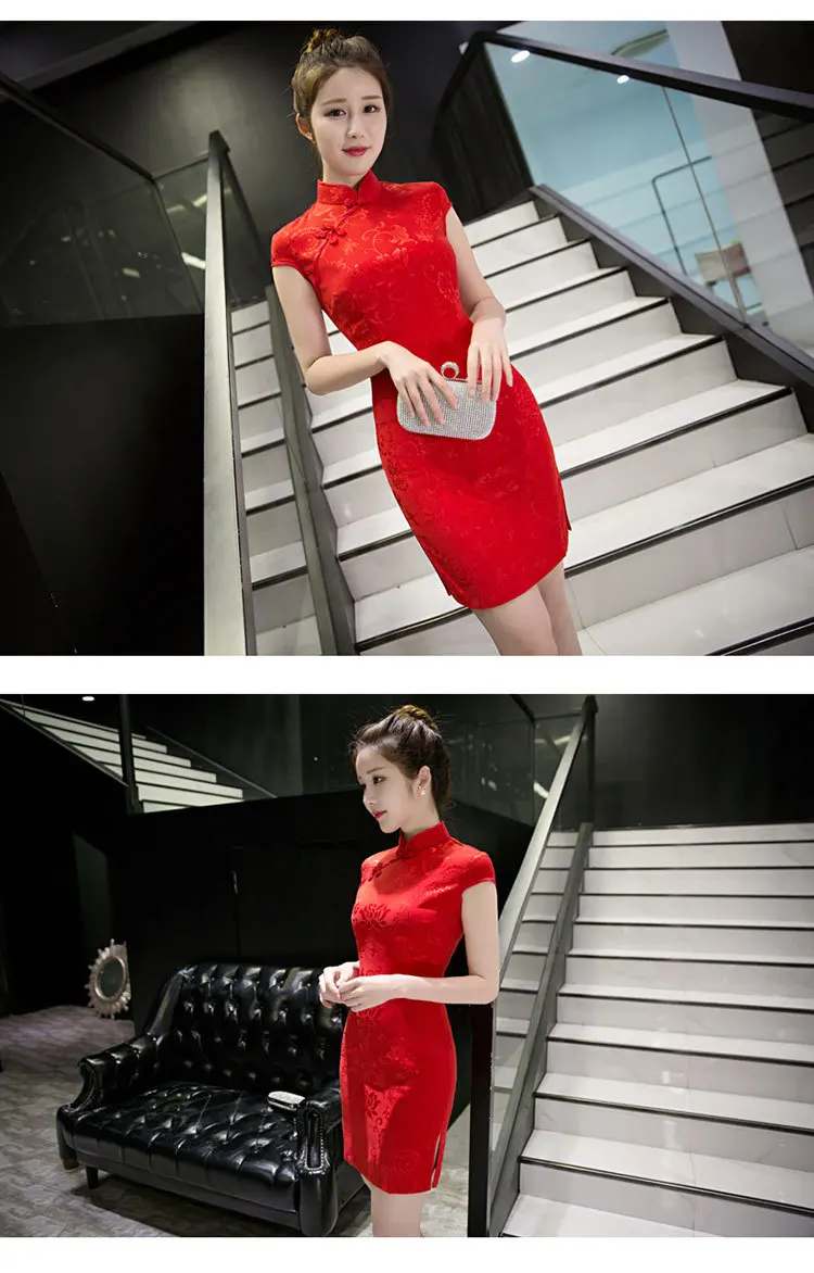 SHENG COCO новые атласные женские традиционные китайские платья Cheongsam Vestido с принтом стоячий воротник с коротким рукавом шелкового размера плюс 4XL