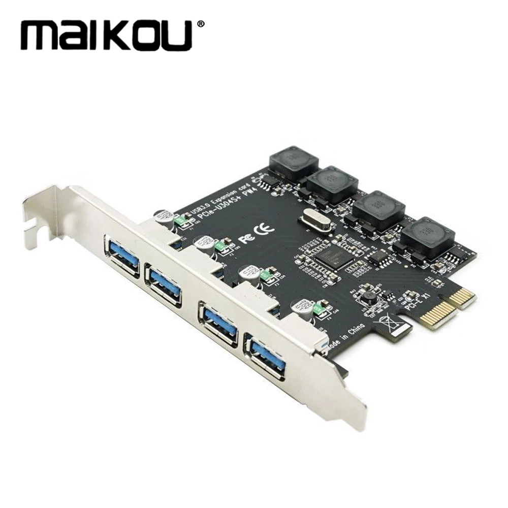 

Maikou PCI Express 4 USB 3.0 PCI-E to External 4-Port USB3.0 Card NEC Converter
