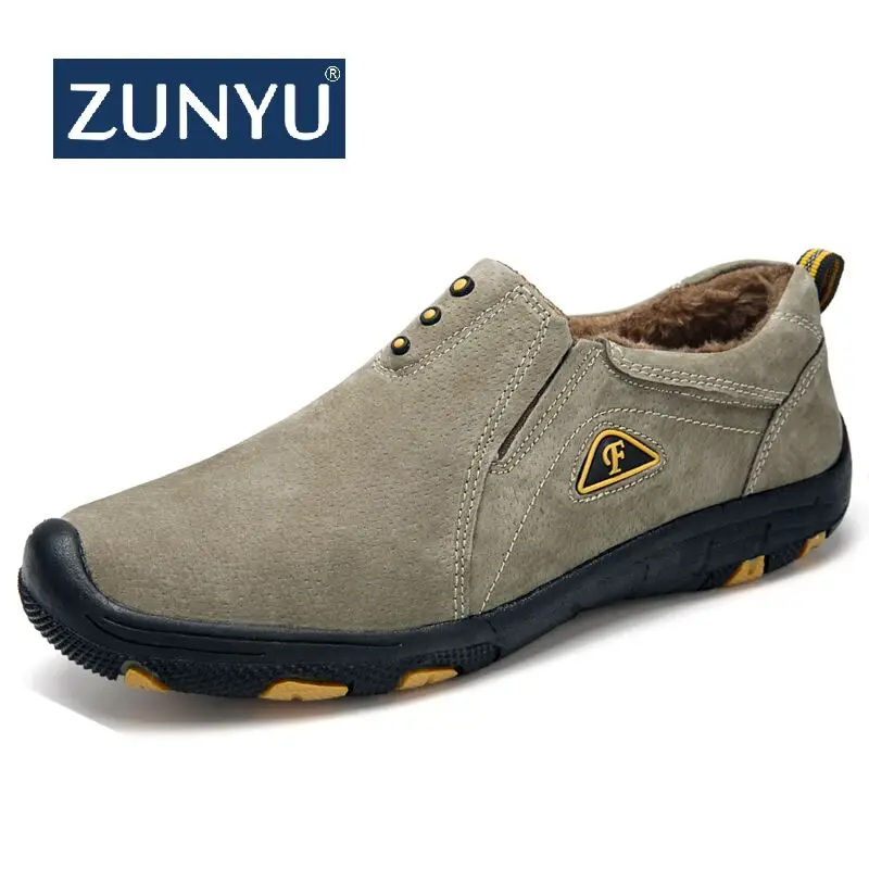 ZUNYU/Новые мужские ботинки Зимние теплые плюшевые зимние Рабочая обувь Мужская