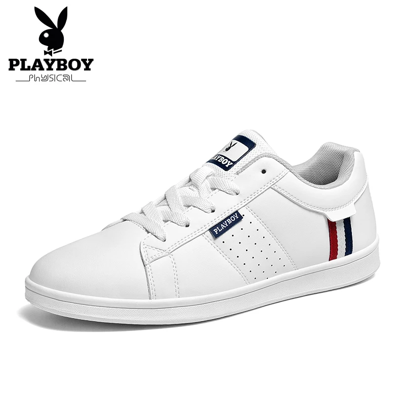 PLAYBOY Новинка года весна/осень повседневная обувь кожаные удобные мужские кружево до модная мужская обувь Мужские дышащие Сникеры PL611031 - Цвет: Синий