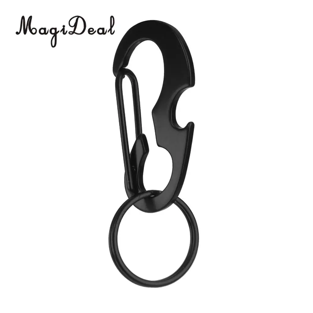 MagiDeal Light Weight Steel Buckle Hang Carabiner Buckle Keychain Hook Outdoor Accessory Black for Camping Travell Hiking Acces