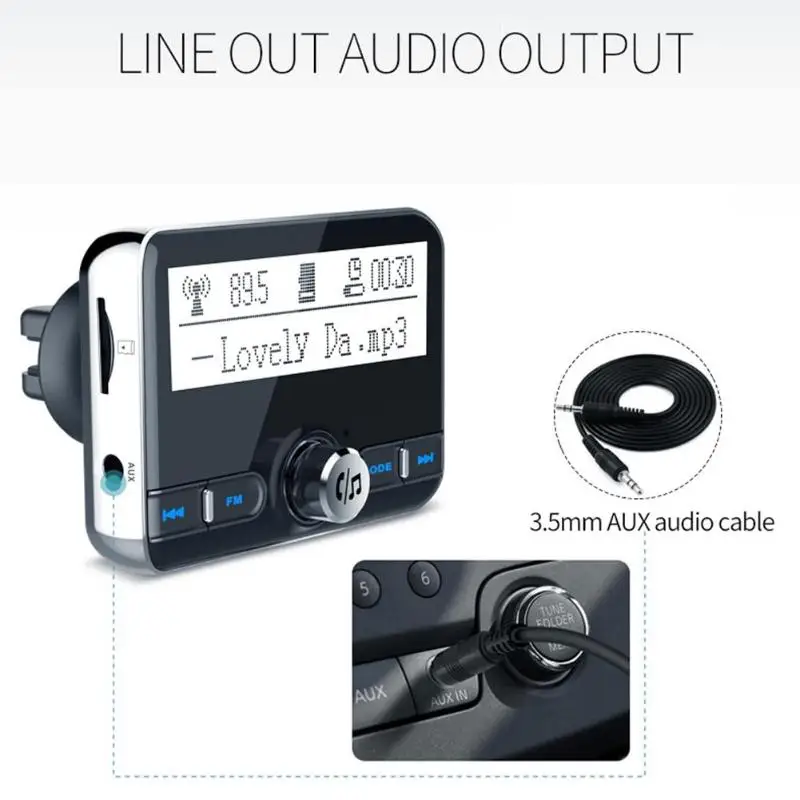 VODOOL Bluetooth FM передатчик Беспроводной громкой связи Bluetooth гарнитура для MP3 плеер, автомобильный набор, ЖК-дисплей цифровой Дисплей двойной зарядное устройство USB для телефона CCTV DVR gps