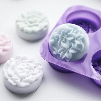 PRZY силиконовая форма для мыла с четырьмя отверстиями Гортензия DIY ручная работа