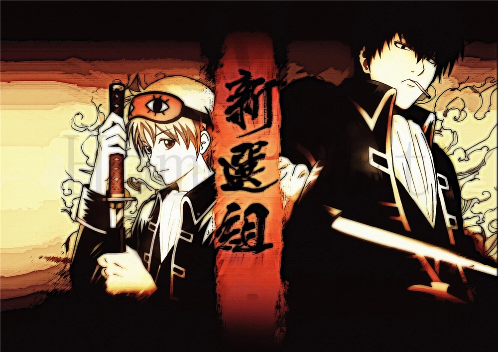 2 плаката Gintama прозрачные наклейки на стену украшение для дома