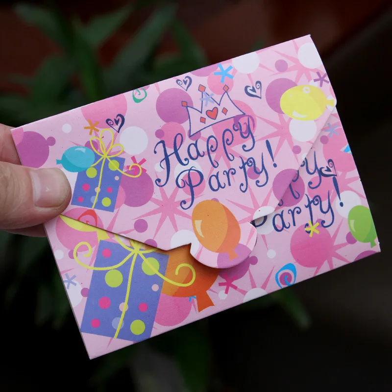 10 шт./лот пригласительные открытки на день рождения Детские поздравительные с