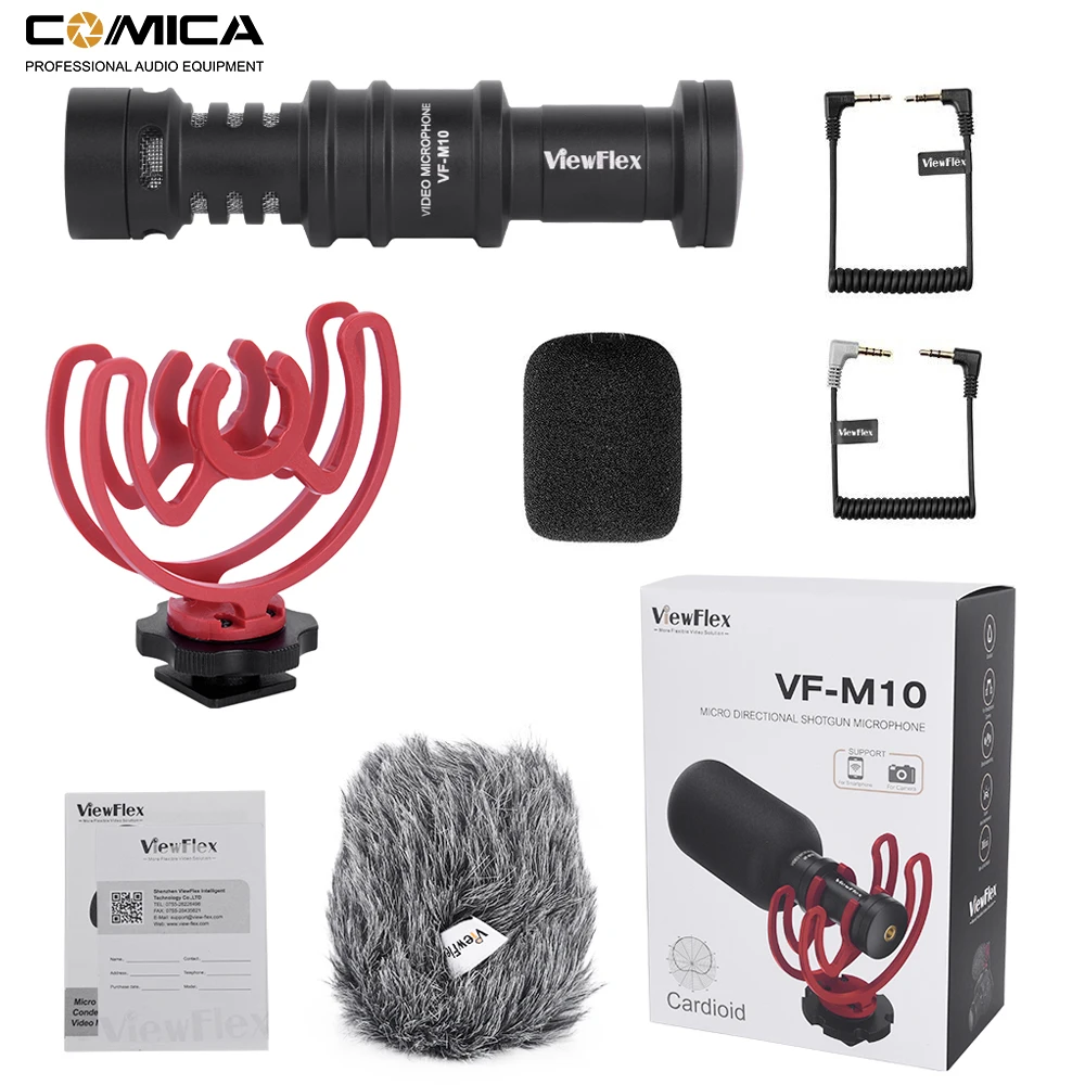 Видофлекс VF-M10 Запись видео микрофон на камеру видео микрофон для Canon Nikon sony DSLR видеокамеры для iPhone samsung S9 S10