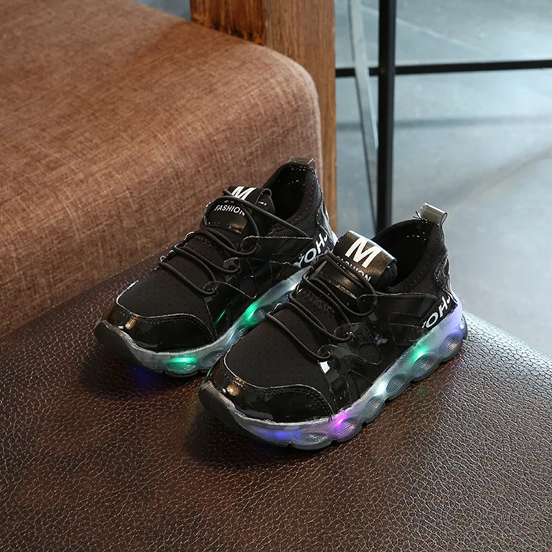 Кроссовки Детские сетчатые со светодиодной подсветкой модная повседневная