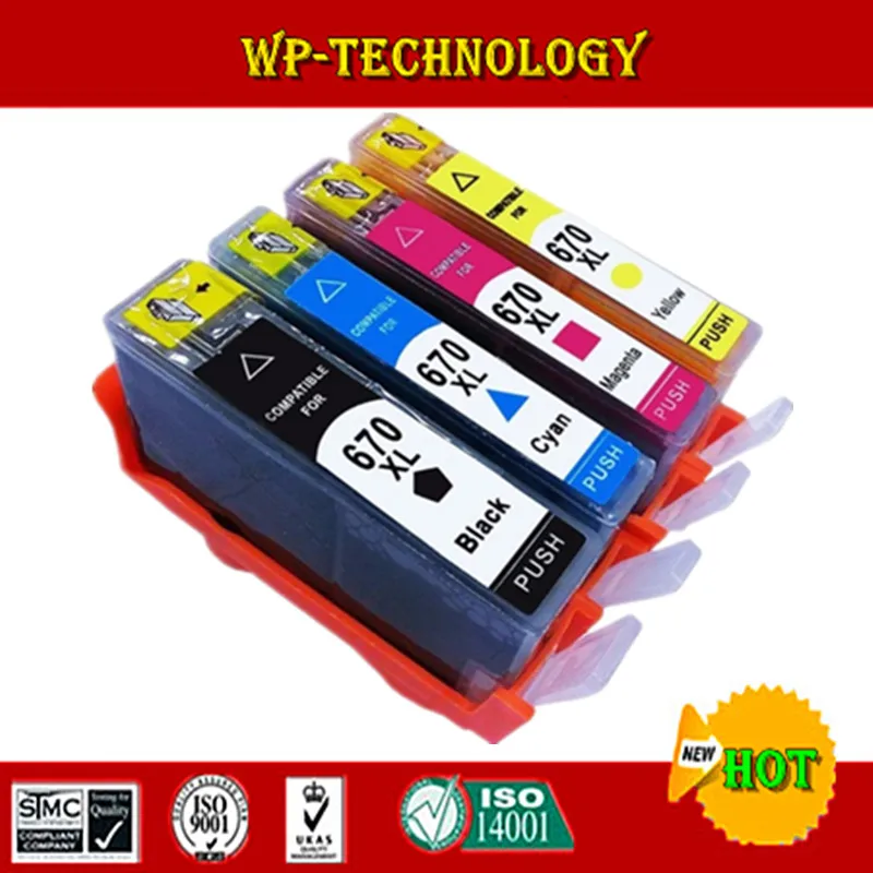 

[ wholesale ] 4PCS Compatible cartridges for HP670 for HP Deskjet Ink Advantage 3525 4615 4620 4625 5525 6526
