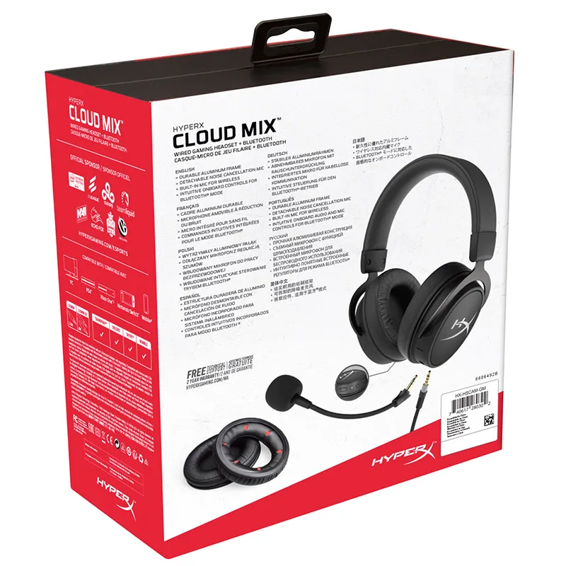 Kingston HyperX Cloud MIX Cable игровая гарнитура портативные Bluetooth наушники встроенный