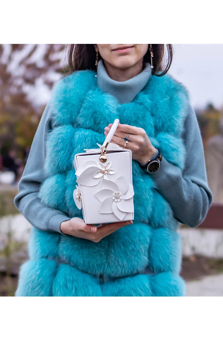Вечерний женский клатч Boutique De FGG, оригинальная сумочка в форме подарочной коробки с цветами и бусинами, кошелек, сумка-тоут, свадебный кошелек