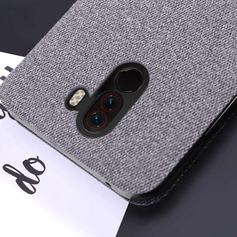 Pocophone F1 чехол MOFI для Xiaomi Pocophone F1 тканевый флип-чехол Xiaomi Poco F1 Силиконовый ТПУ полный Чехол-подставка чехол 6,18''