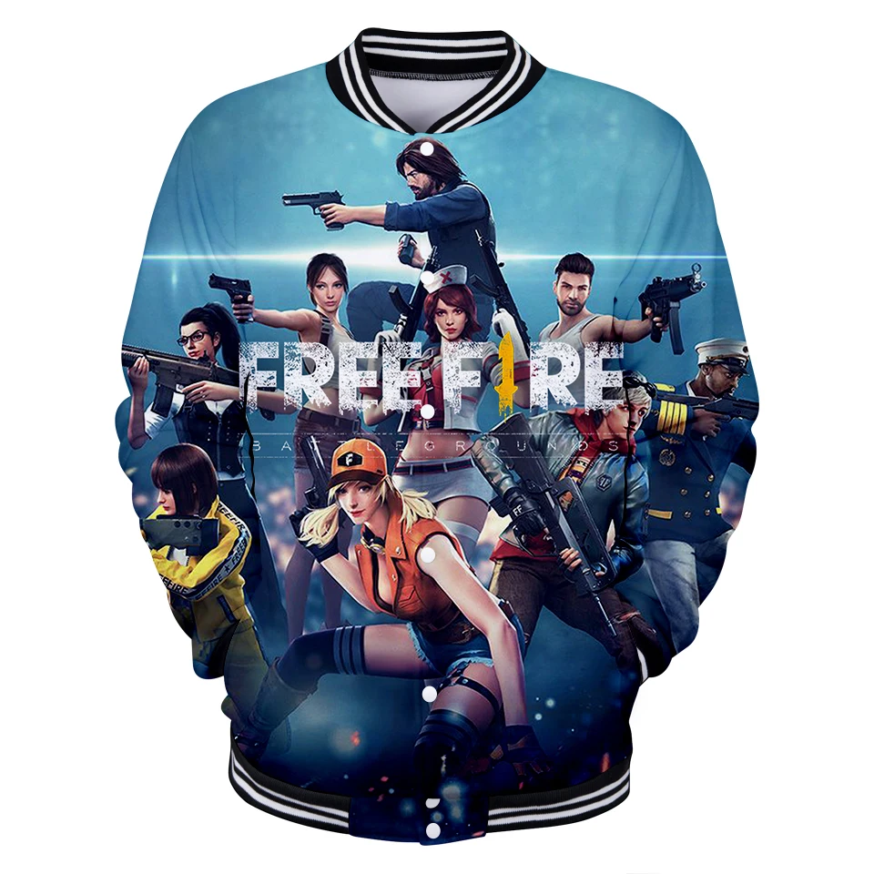 Бейсбольные куртки Free Fire с 3D принтом для женщин и мужчин модная уличная одежда
