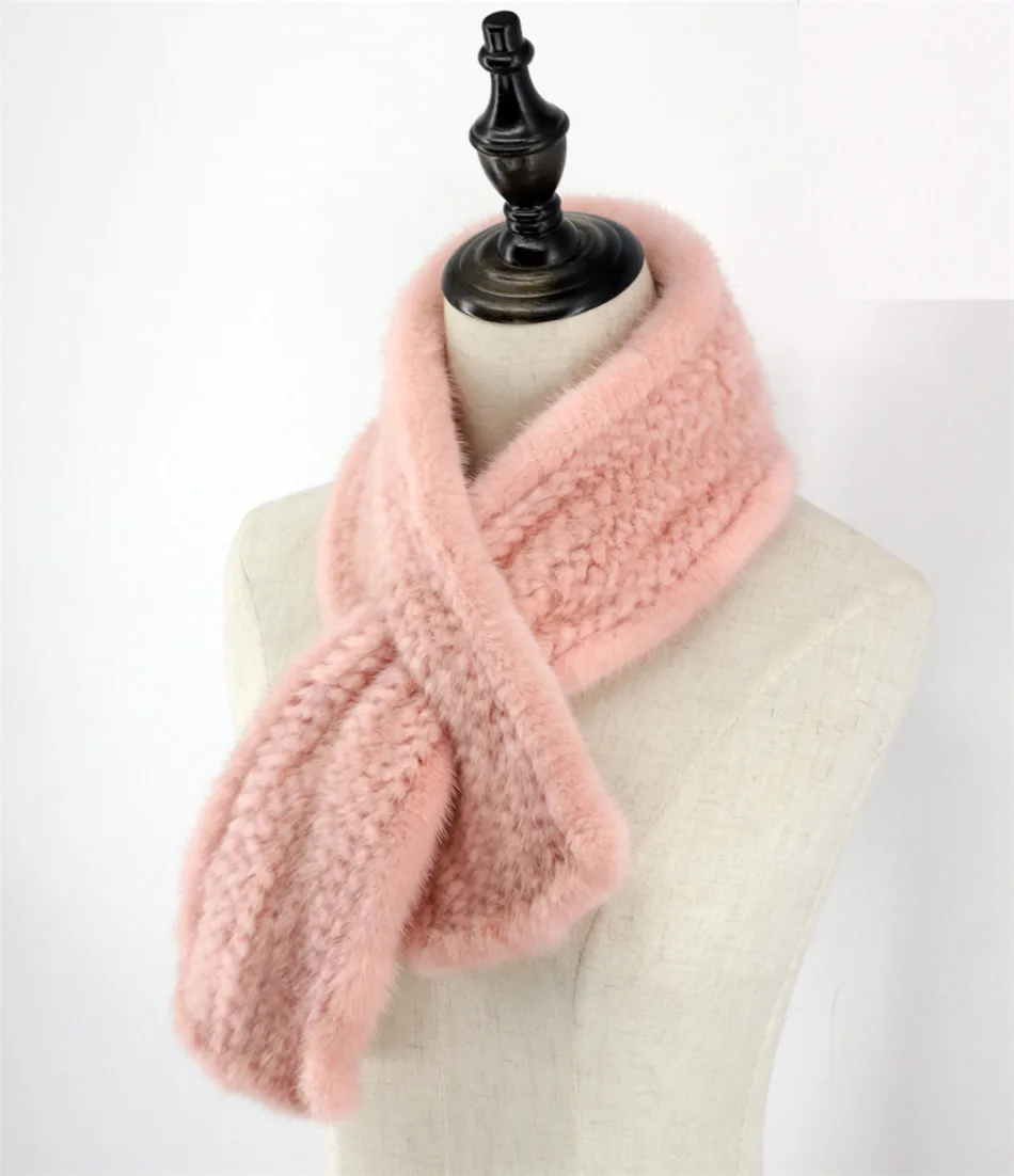 Шарфы унисекс ручной вязки из натурального меха норки|scarf wrap|hand knitted scarvesknit scarf |