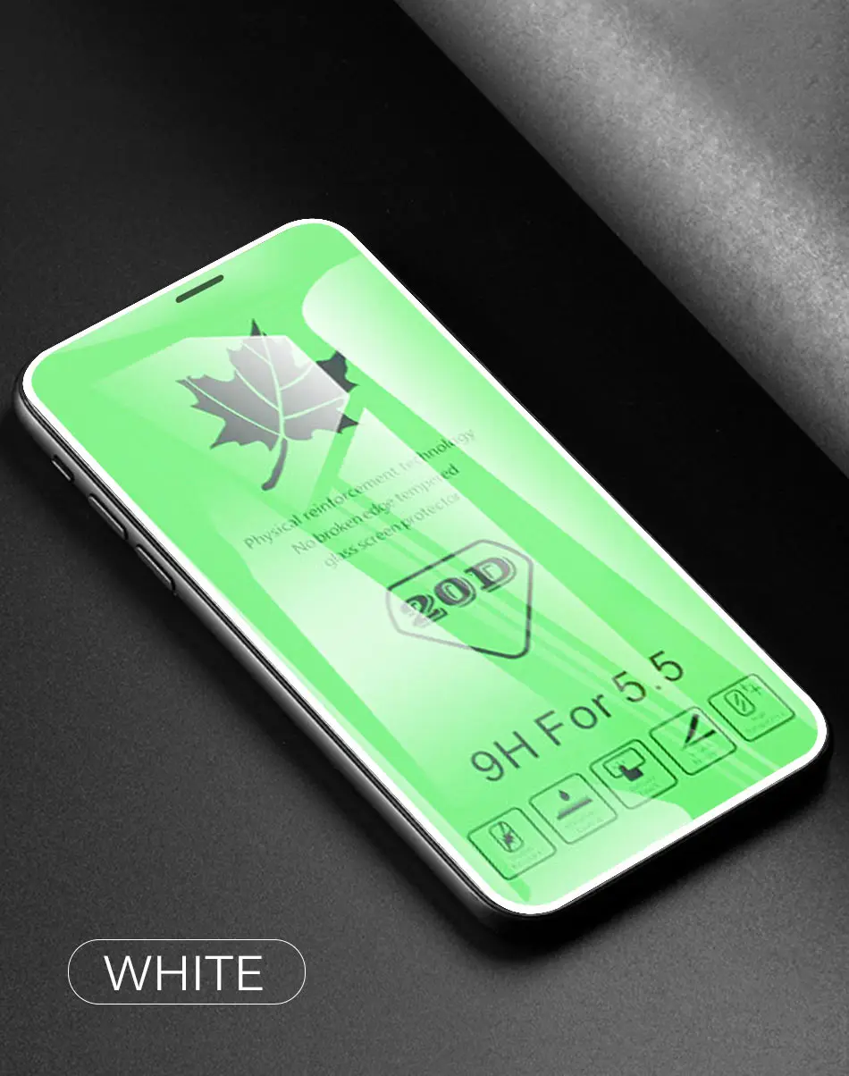 20D полноэкранная Защитная стеклянная пленка на IPhone 7 6 6s 8 Plus закаленное стекло для IPhone X XS Max XR защитное стекло