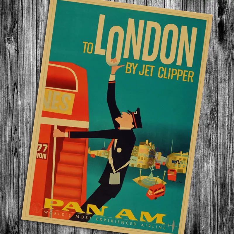 Винтажная ностальгическая Наклейка на стену из лондонской береговой Калифорнии