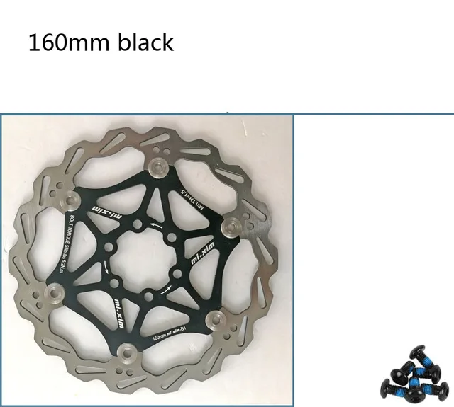 Black 160mm Mi. Xim MTB велосипед горный велосипед велосипедный спорт поплавок плавающей диски 160/180/203 мм B1 красный/синий/черный/золото для дисковый тормоз горного велосипеда - Цвет: Black 160mm