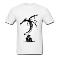 black ink dragon drawing t shirt customized shirt top quality 2018 peace coming post malone tops tees on sale brand tees for men