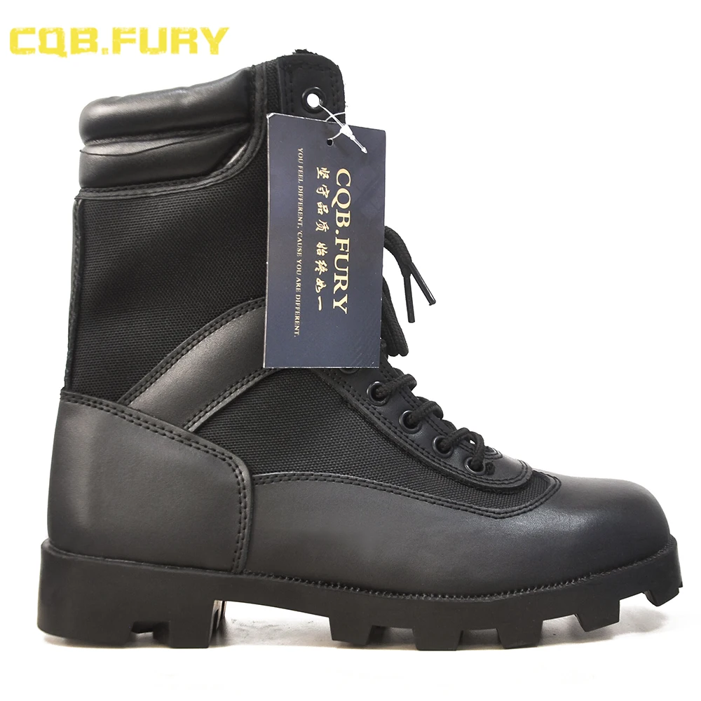 CQB. FURY/черные мужские тактические ботинки кожаные летние водонепроницаемый военные сапоги армейские дышащие ботильоны с zipper38-46