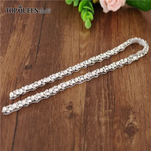TOPQUEEN S404 свадебный пояс, стразы, серебряный бриллиант, свадебный пояс для свадебного платья, свадебные аксессуары для вечернего платья, ремень - Цвет: applique