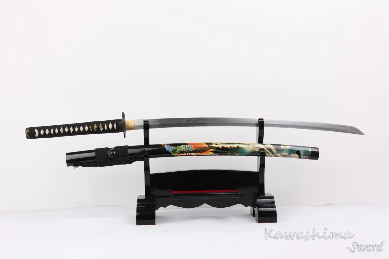 Японский самурайский катана узор в виде феникса кованая Дамасская сталь