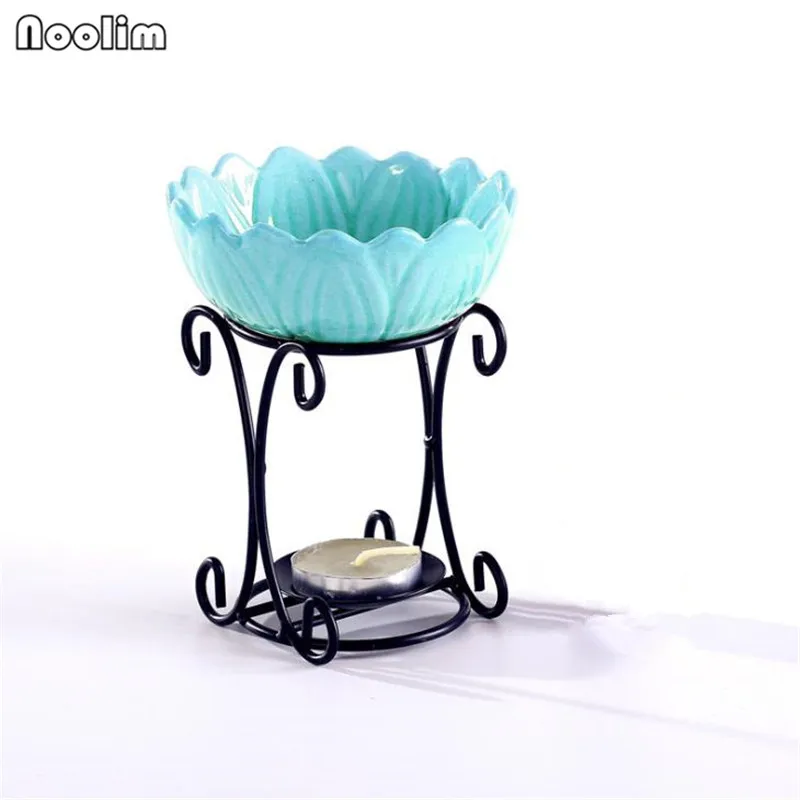 Ретро керамический лотос в железной раме лампа для аромата свечей масло печь