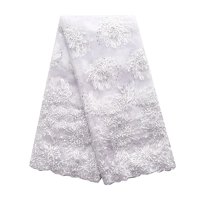 Высококачественная Женская кружевная ткань 3D белая новейшая французская 2020