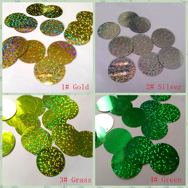 Большие плоские и круглые лазерные блестки диаметром 30 мм сверление для