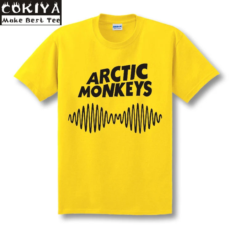 Футболка arctic monkeys 100% хлопок Мужская черная футболка с коротким рукавом на заказ