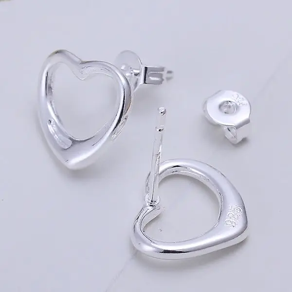 925 jewelry silver plated Earring Fashion Jewelry Warm Heart STL Silver Earrings E099 | Украшения и аксессуары