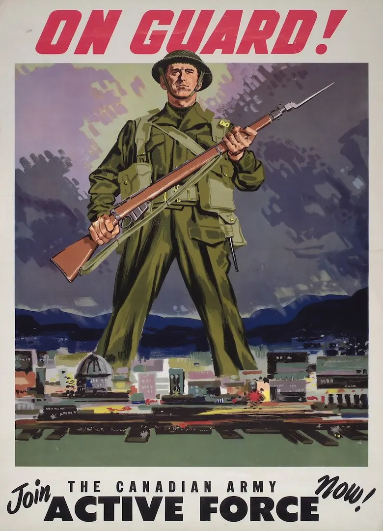 Винтажный пропагандистский постер Канады времен 2 мировой войны 1939-1945 постеры из
