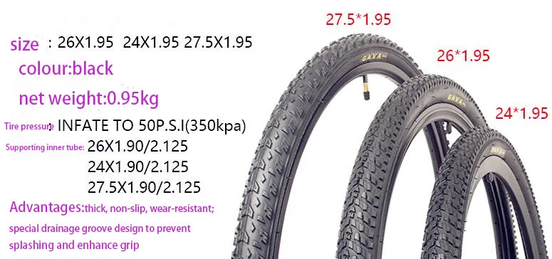 Велосипедные шины 26 24 27 5*1 95 60TPI KEVLAR анти прокол mtb горный велосипед шина