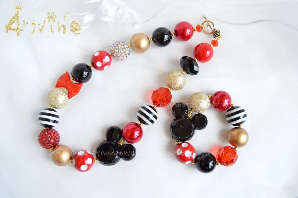 Artvine золотой красный Минни Маус neckalces Bubblegum Цепочки и ожерелья коренастый жевательная резинка девушка коренастый Цепочки и ожерелья ct4