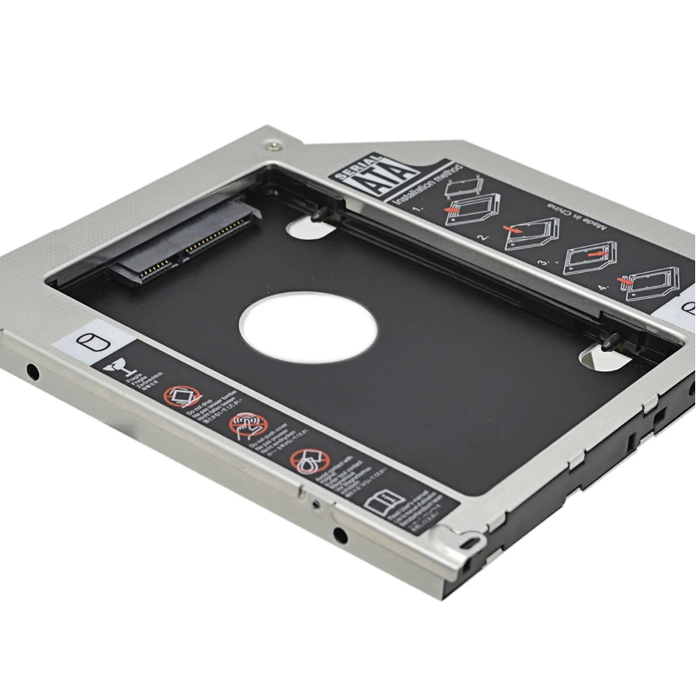Алюминиевый SATA III 2 й HDD Caddy с двойным светодиодным цветом для 5 дюйма Чехол SSD