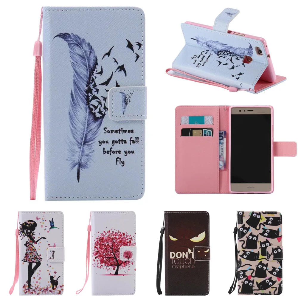 Роскошный Ремешок Бумажник Кожа PU Откидная Крышка Чехол Для Huawei Ascend P9 Mini/P9 Lite