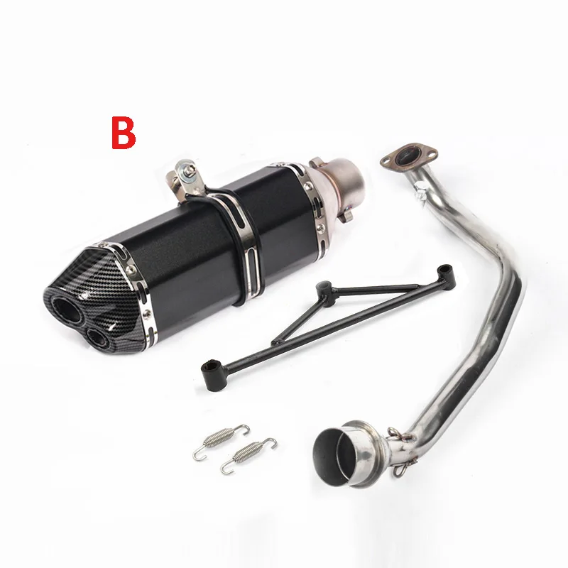 B GY6-125 150 скольжения на мотоцикл выхлопной Системы Глушитель выхлопная труба подключения соединительная трубка целый набор для Yamaha GY6 125 150 - Цвет: B