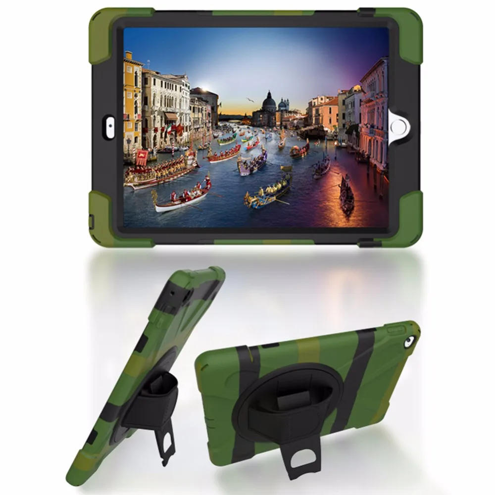 Прочный чехол для iPad mini 4 сверхмощный 3-слойный противоскользящий с 360 поворотной