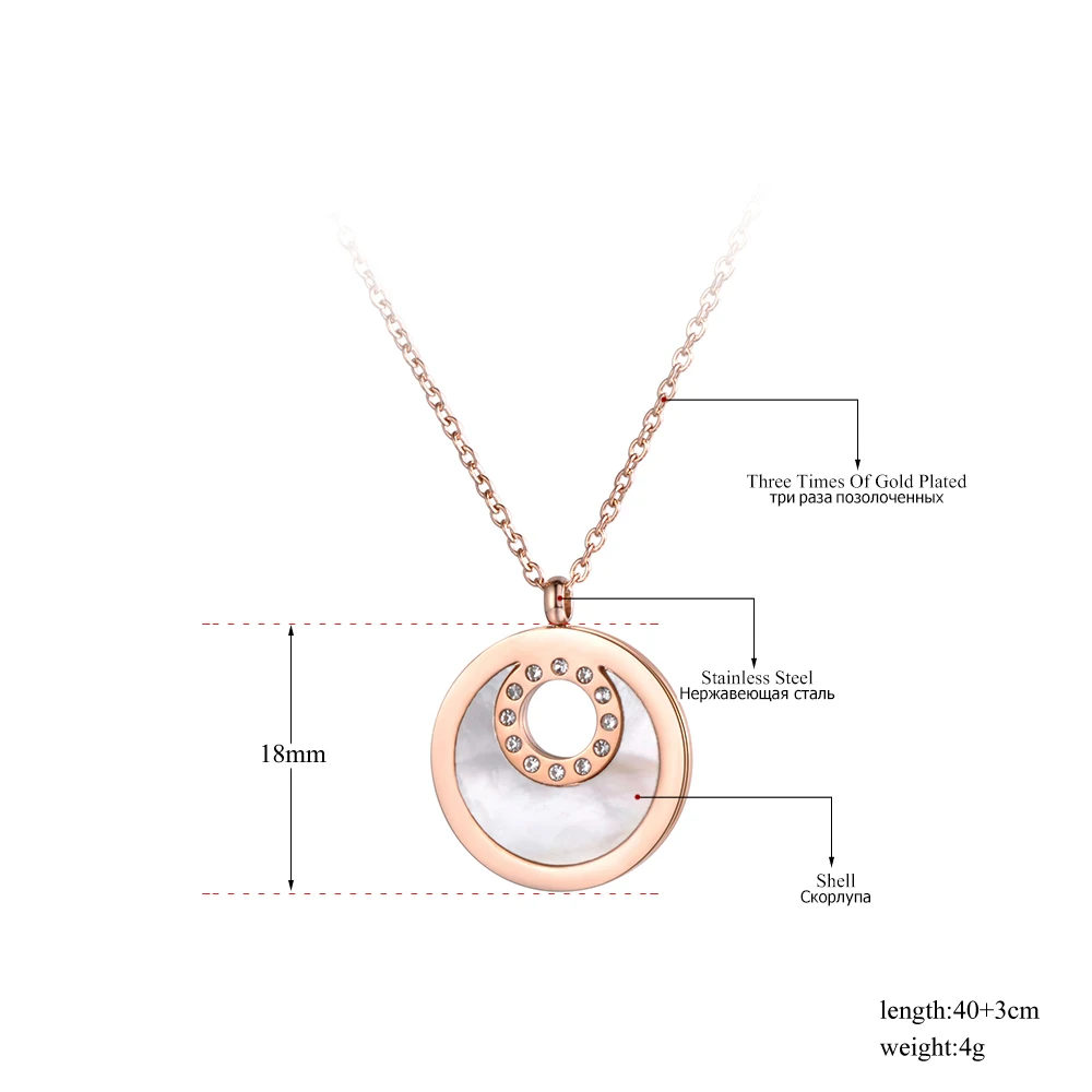 Lokaer мозаичные Стразы колье из нержавеющей стали ожерелье в форме Луны с круглой