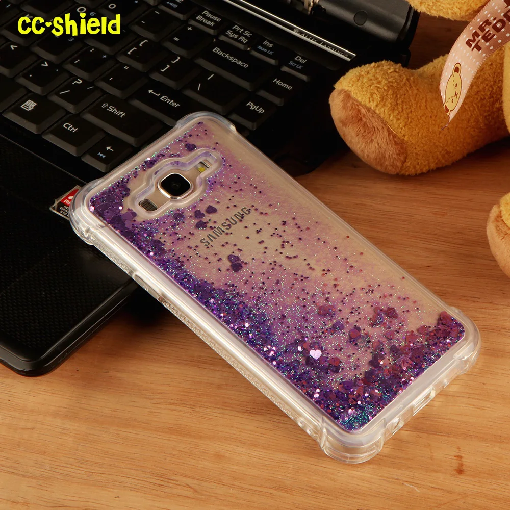 TPU Case for Samsung Galaxy J7 Neo 2017 J701 SM-J701F/DS SM-J701MT SM-J701M Dynamic Flow Liquid Flash Crystal Clear Back Cover |