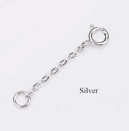 silver 3 см, 5 см, 8 см, длина, 925 пробы, серебряные расширенные цепочки с застежками-омарами для самостоятельного изготовления ожерелья, удлинительная цепочка для изготовления ювелирных изделий Z1013 - Цвет: silver
