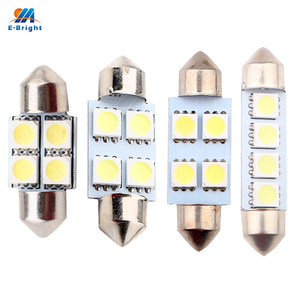 YM E-Bright 4 шт белый C5W 5050 светодиодный s 31 мм 36 39 41 гирлянда купольная