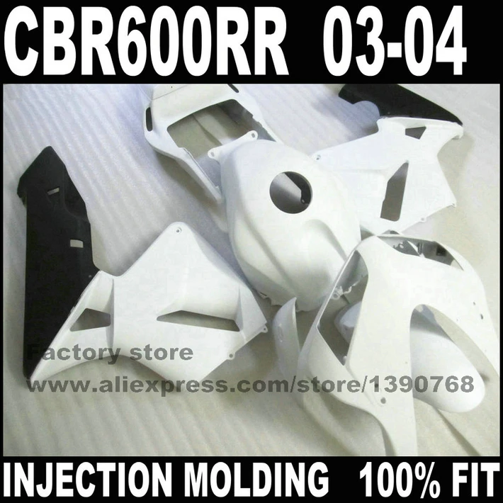 Комплект обтекателей из АБС пластика для HONDA CBR 600 RR 03 04 CBR600 2003 2004 белый и черный