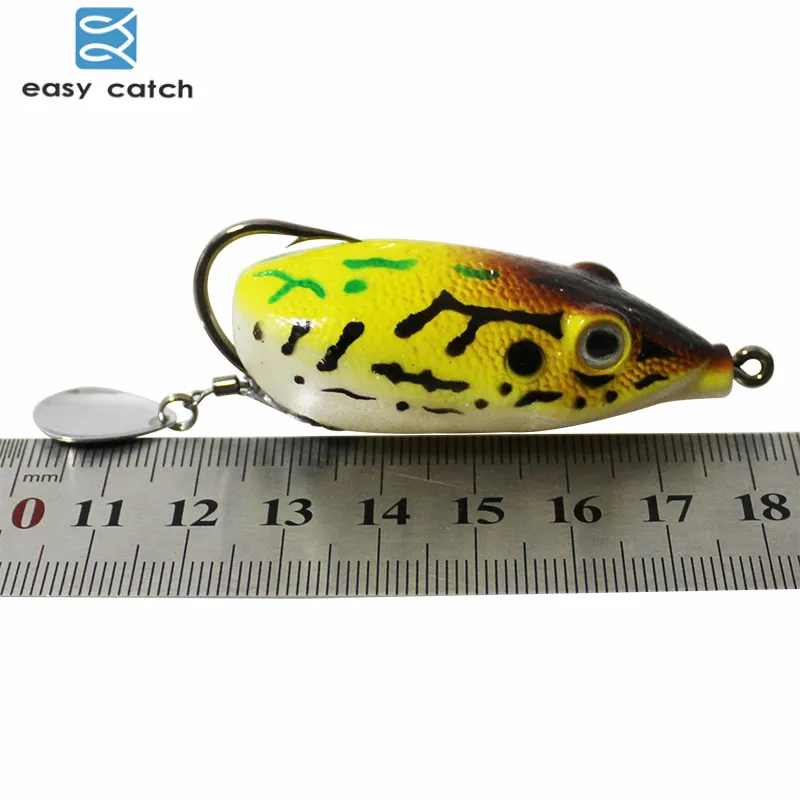 

4pcs Rubber Soft Frog Fishing Lures Mixed Color Groove Hooks Blade Topwater Floating Snakehead Bass Fishing Artificial Bait