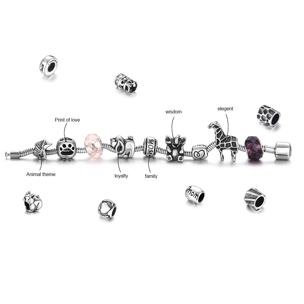 

Stainless Steel Blank Bracelets Snake Chains with European Clips DIY Charms Bracelet Jewelry Making Finished Chain 16-22cm