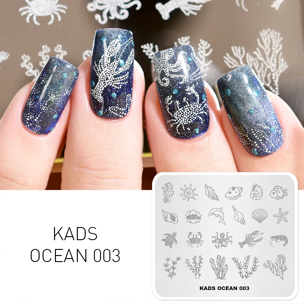 KADS Ocean 003 Style Nail Stamp Design Various Cute Sea Fish Template Image For DIY Art Stamping Plate | Красота и здоровье
