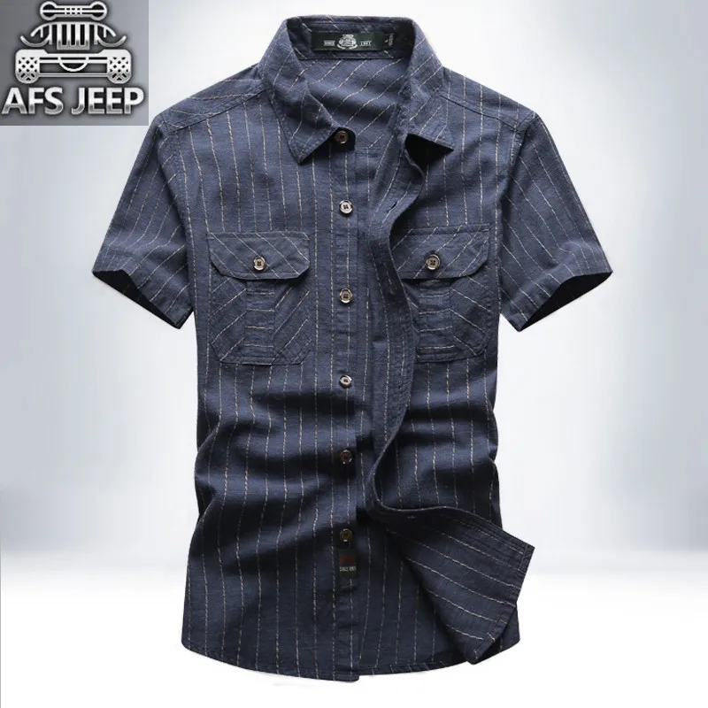 Открытый большой Размеры Для мужчин Denim Cargo короткий рукав сухой быстро Англия Стиль тонкий летом прохладно свободные спортивные восхождение Пеший Туризм рубашка