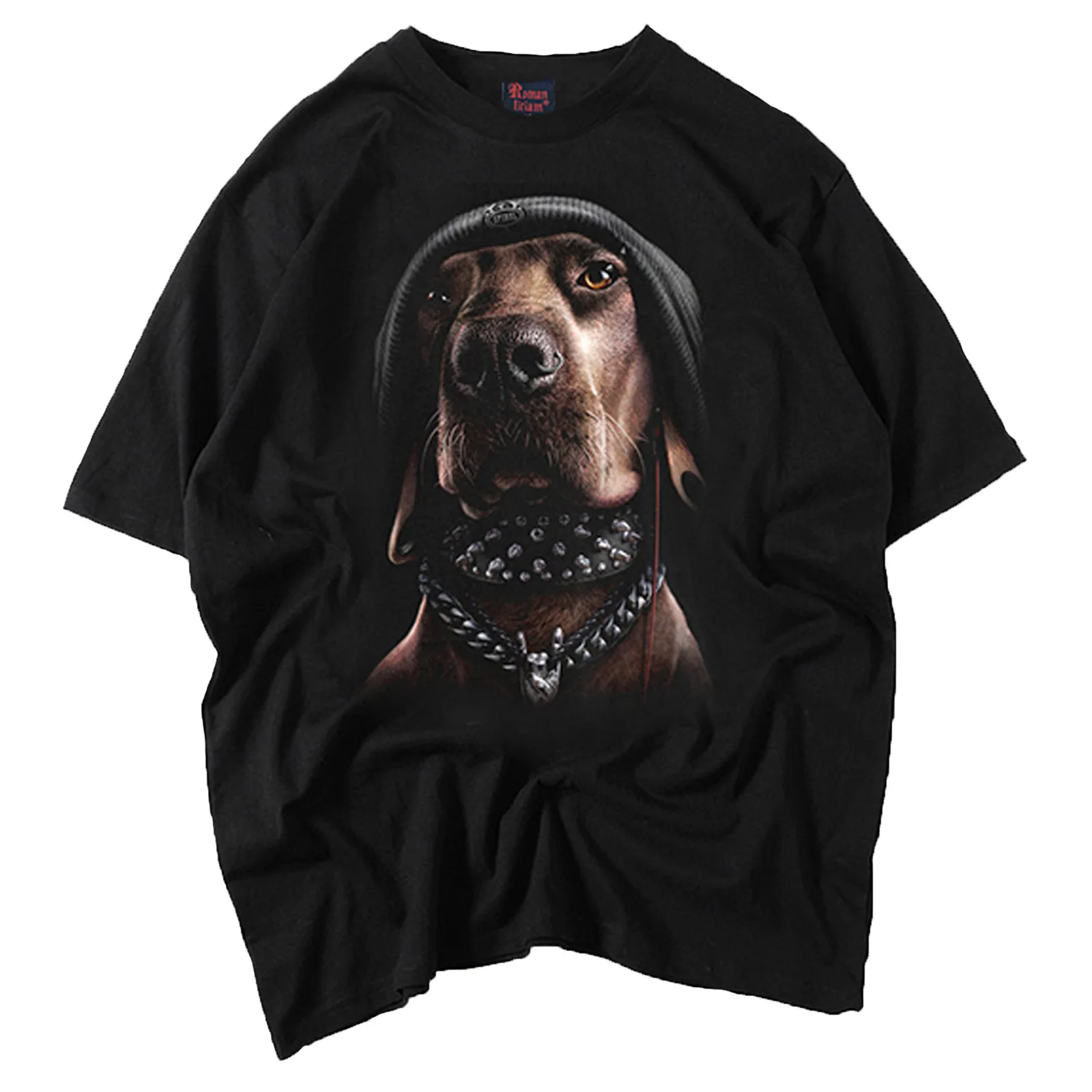 Мужская футболка с принтом животных модная одежда круглым вырезом обычная